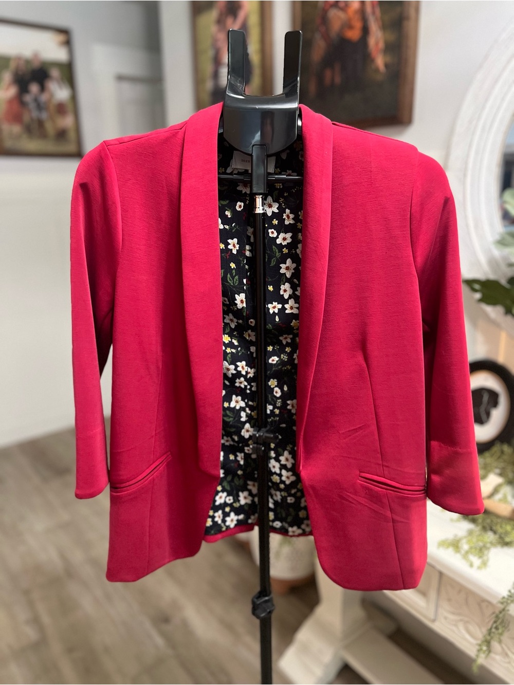 Women’s Open-Front Raspberry Blazer Jacket